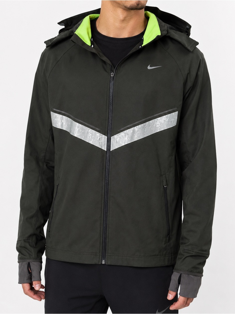 Nike Men’s Vapor Storm-FIT 5 Reflective Running Jacket Green Size Large